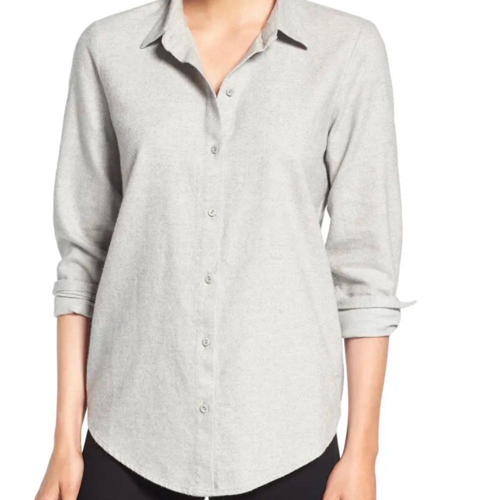 Classic collar flannel shirt